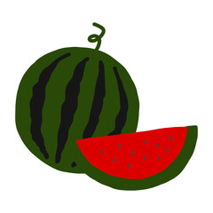 ザクロの手書きイラストアイコン Pomegranate Flat Illustration Vector Icon Poster 七実 加藤
