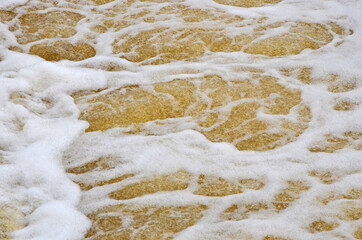 Beautiful patter of sponge and stream of water