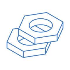 isometric repair construction gears work tool and equipment linear style icon design