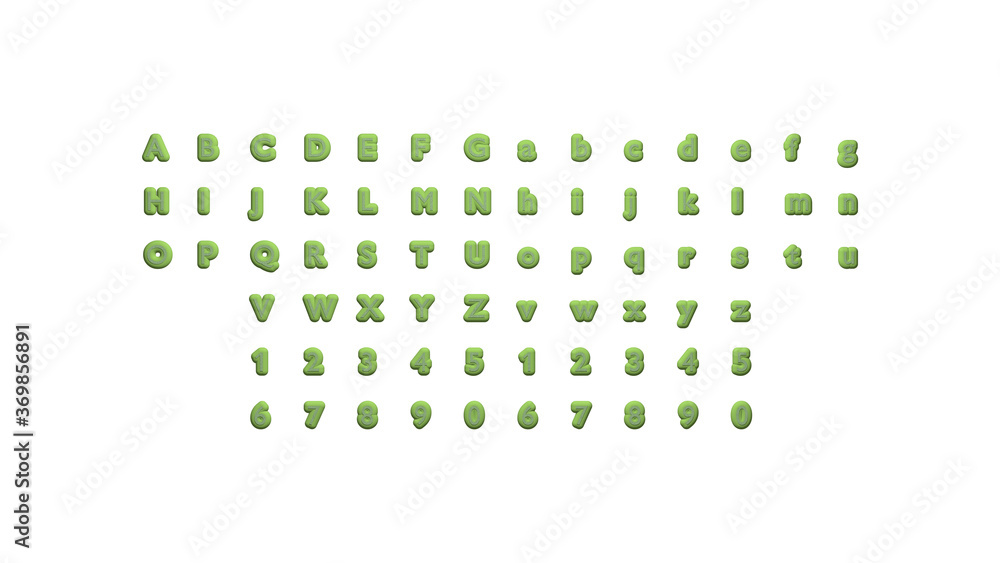 Poster full set of english letters in 3d illustrations separated to two sides for matching perspectives, li