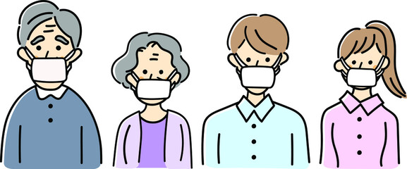 Fototapeta premium Family mask set