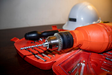 Hand tools on white background