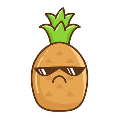 kawaii bad sunglasses pineapple cartoon illustration