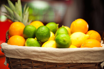 Citrus fuits on bar table