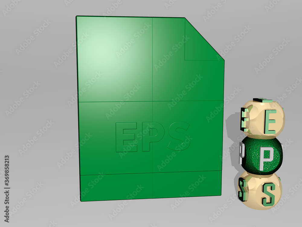Poster 3d illustration of eps graphics and text around the icon made by metallic dice letters for the relat