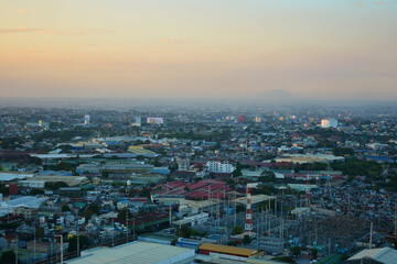 Fototapeta na wymiar Quezon city overview during afternoon sunset in Quezon City, Philippines