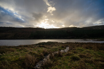 sunset over the lake