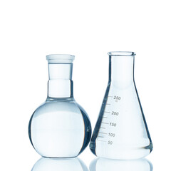 The glass bulb. Chemical flask. Chemical vessels. Glassware.