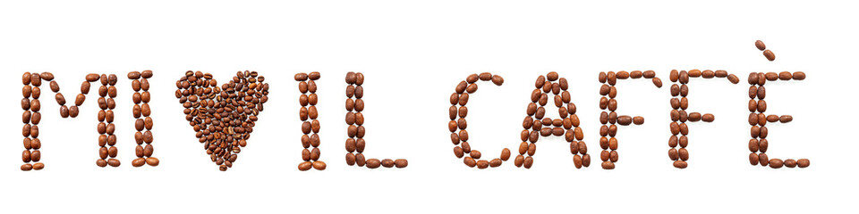 I love coffee in italian from roasted coffee beans