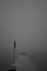 Pier in fog