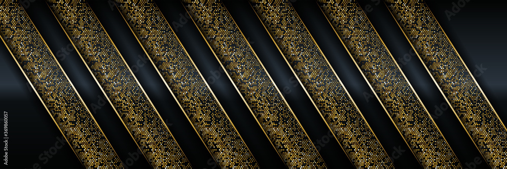 Aufkleber vector illustration of modern abstract black paper realistic layered papercut decoration textured wi