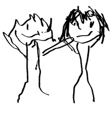 喜んでいる家族の絵