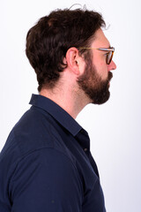 Portrait of handsome bearded businessman with eyeglasses