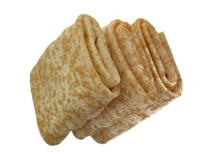 Baked spring rolls wrapped in an envelope on a white plate