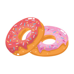 fast food sweet donut pastry cartoon isolated icon white background