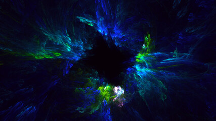 3D rendering abstract blue fractal light background