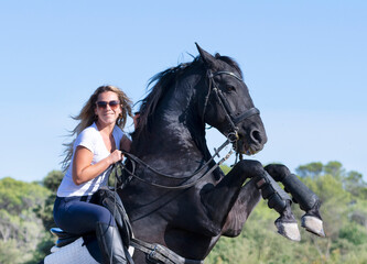 riding girl and horse
