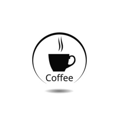 Coffee cup vector icon with shadow