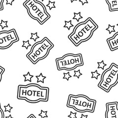 Hotel 2 stars sign icon in flat style. Inn vector illustration on white isolated background. Hostel room information seamless pattern business concept.