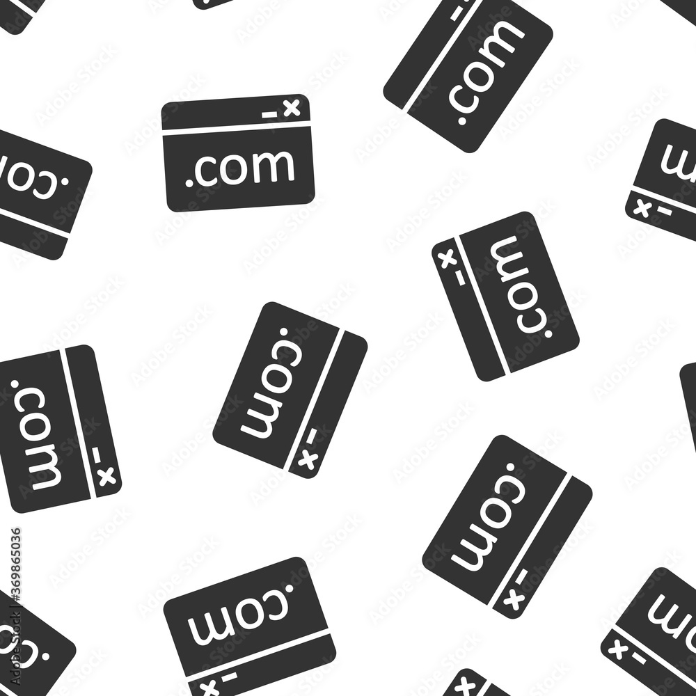 Aufkleber website domain icon in flat style. com internet address vector illustration on white isolated backgr