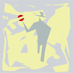 creative image of a person with a balloon in his hand