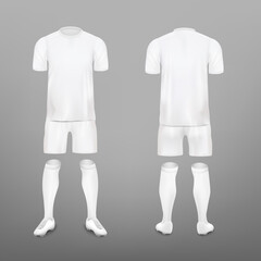 Football player training kit mockup set from front and back view © sabelskaya
