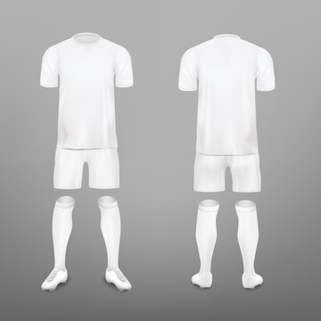 Football Player Training Kit Mockup Set From Front And Back View