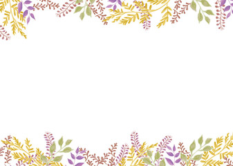 秋色のリーフのフレーム飾り