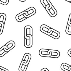 Chain icon in flat style. Network hyperlink vector illustration on white isolated background. Attach seamless pattern business concept.