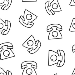 Mobile phone icon in flat style. Telephone talk vector illustration on white isolated background. Hotline contact seamless pattern business concept.