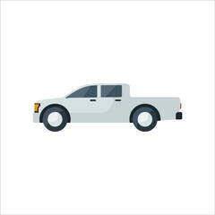 White Truck Flat Icon Illustration Creative Stylish T-Shirt Mug Hoodie Design Vector