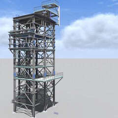 Cover of the presentation of the engineering project BIM 3D model of the building for the customer, subcontractors, installers and construction owner. 3D rendering.