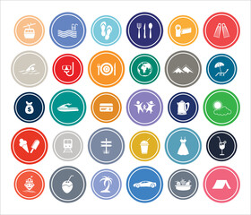 Vacation Infographic Round design Icon Sets For Web, App And Design.