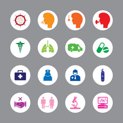Corona Virus Infographic Round design Icon Sets For Web, App And Design.