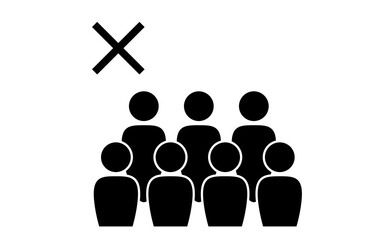 密集することを非推奨とするアイコンイラスト