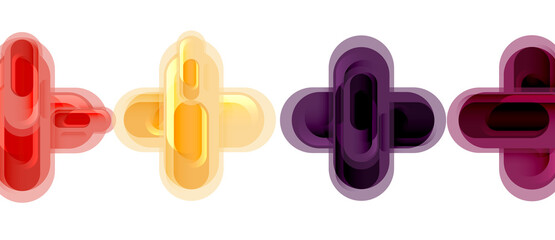 Modern vector glass cross shape abstract technology background for cover, placard, poster, banner or flyer