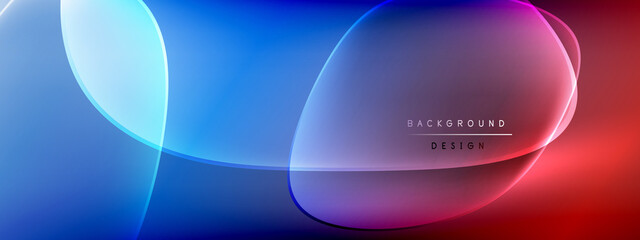 Vector abstract background - liquid bubble shapes on fluid gradient with shadows and light effects. Shiny design template for text