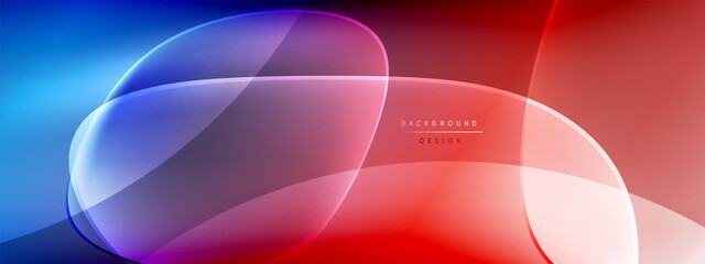 Vector abstract background - liquid bubble shapes on fluid gradient with shadows and light effects. Shiny design template for text