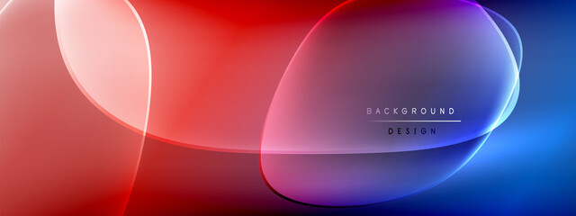 Vector abstract background - liquid bubble shapes on fluid gradient with shadows and light effects. Shiny design template for text