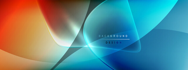Vector abstract background - liquid bubble shapes on fluid gradient with shadows and light effects. Shiny design template for text