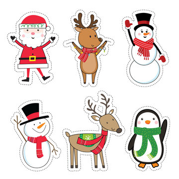 Cute Christmas character for Christmas decoration vector