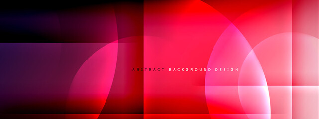 Vector abstract background - circle and cross on fluid gradient with shadows and light effects. Techno or business shiny design templates for text