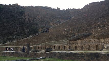 Fototapeta na wymiar The town of Ollantaytambo in the Sacred Valley of Inca Empire.
