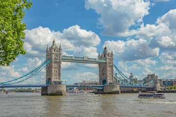 The Tower bridge in London, on sunny day.