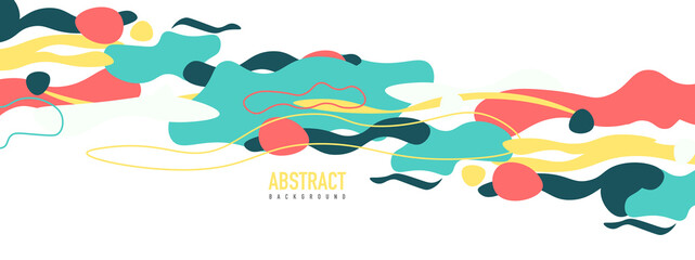 Trendy liquid style shapes abstract design, dynamic vector background for placards, brochures, posters, web landing pages, covers or banners