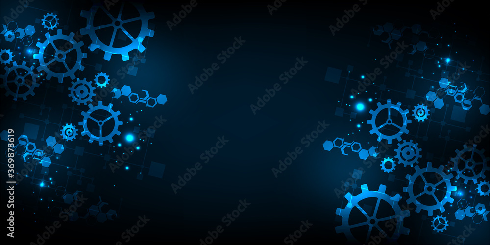 Aufkleber technology background for gears in mechanical concepts.