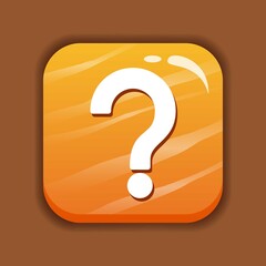 yellow glossy button. For game and app. Button vector design