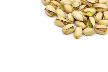 pistachio nuts isolated on white background