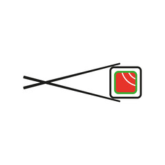 Sushi icon. Sea food. Simple vector illustration on a white background