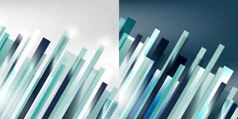 rectangle shape overlaps geometric abstract background, 2 color set, space wallpaper, technology digital web flat